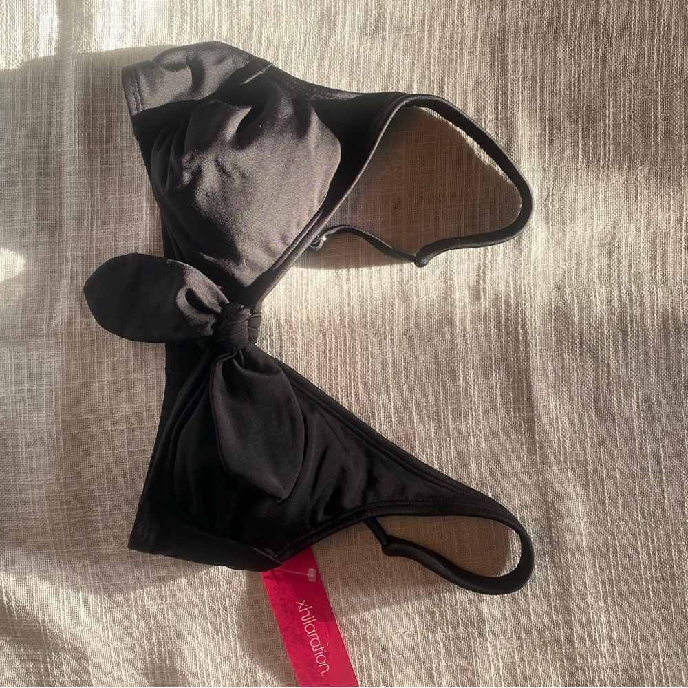 Xhilaration Black Bikini Top with Knot Accent